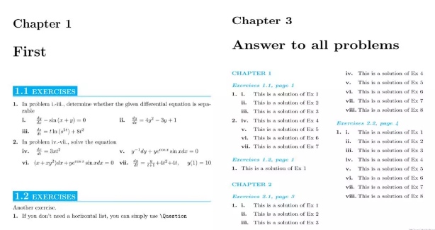 Latex数学作业排版