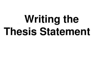 Thesis Statement应该怎么写？